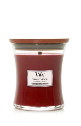 WoodWick Elderberry bourbon közepes illatgyertya